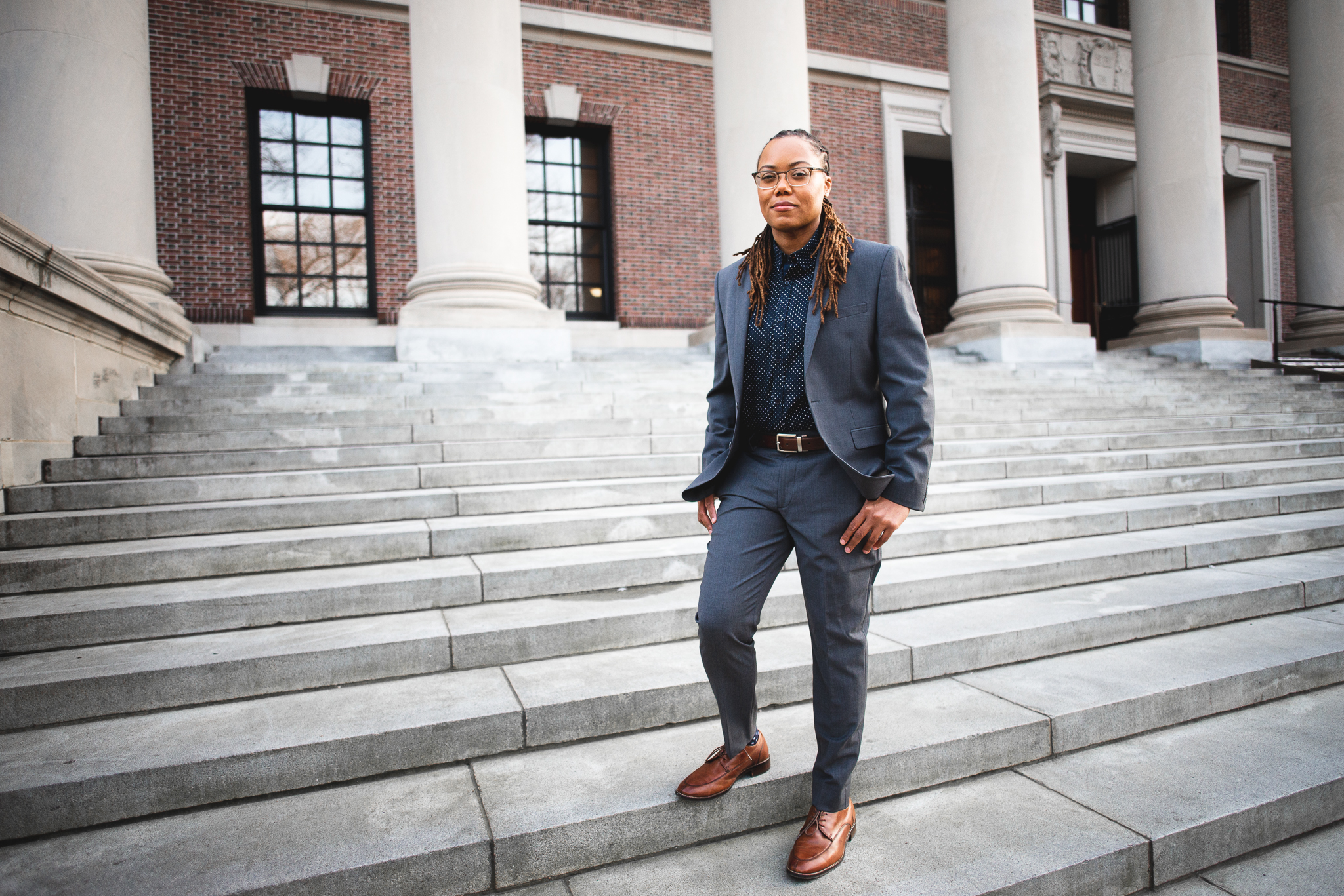 Monica Rhodes - steps of Harvard